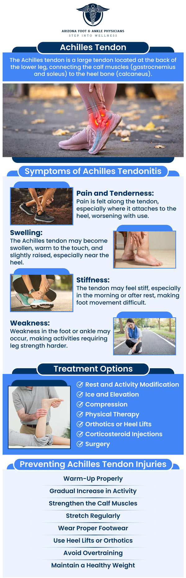 Common questions asked by patients: What is Achilles tendonitis, and what are its symptoms? What non-surgical treatments are available for Achilles tendon issues? When is surgery necessary for an Achilles tendon injury? How long does recovery take after Achilles tendon surgery? For more information, contact us or request an appointment online. We are conveniently located at 11390 E. Via Linda, Ste 102, Scottsdale, AZ 85259. We serve patients from Scottsdale AZ, Fountain Hills AZ, Paradise Valley AZ, Carefree AZ, Rio Verde AZ, and surrounding areas. Common questions asked by patients: What is Achilles tendonitis, and what are its symptoms? What non-surgical treatments are available for Achilles tendon issues? When is surgery necessary for an Achilles tendon injury? How long does recovery take after Achilles tendon surgery? For more information, contact us or request an appointment online. We are conveniently located at 11390 E. Via Linda, Ste 102, Scottsdale, AZ 85259. We serve patients from Scottsdale AZ, Fountain Hills AZ, Paradise Valley AZ, Carefree AZ, Rio Verde AZ, and surrounding areas.