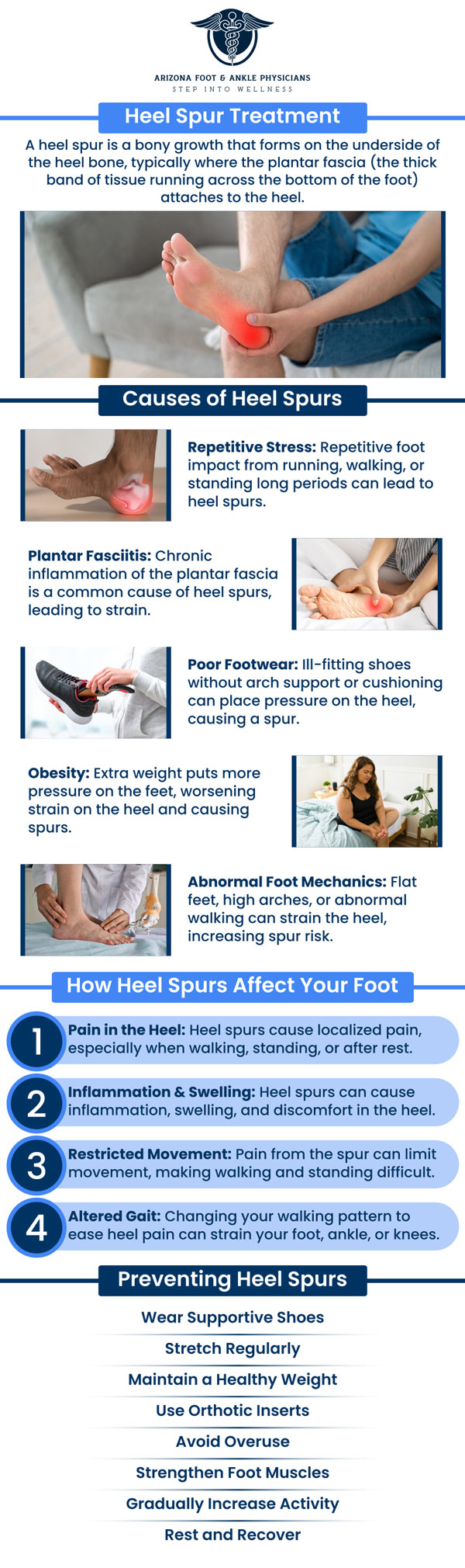 Common questions asked by patients: What is a heel spur? How are heel spurs diagnosed? When is surgery necessary for a heel spur? Can heel spurs be prevented? For more information, contact us or request an appointment online. We are conveniently located at 11390 E. Via Linda, Ste 102, Scottsdale, AZ 85259. We serve patients from Scottsdale AZ, Fountain Hills AZ, Paradise Valley AZ, Carefree AZ, Rio Verde AZ, and surrounding areas. Common questions asked by patients: What is a heel spur? How are heel spurs diagnosed? When is surgery necessary for a heel spur? Can heel spurs be prevented? For more information, contact us or request an appointment online. We are conveniently located at 11390 E. Via Linda, Ste 102, Scottsdale, AZ 85259. We serve patients from Scottsdale AZ, Fountain Hills AZ, Paradise Valley AZ, Carefree AZ, Rio Verde AZ, and surrounding areas.