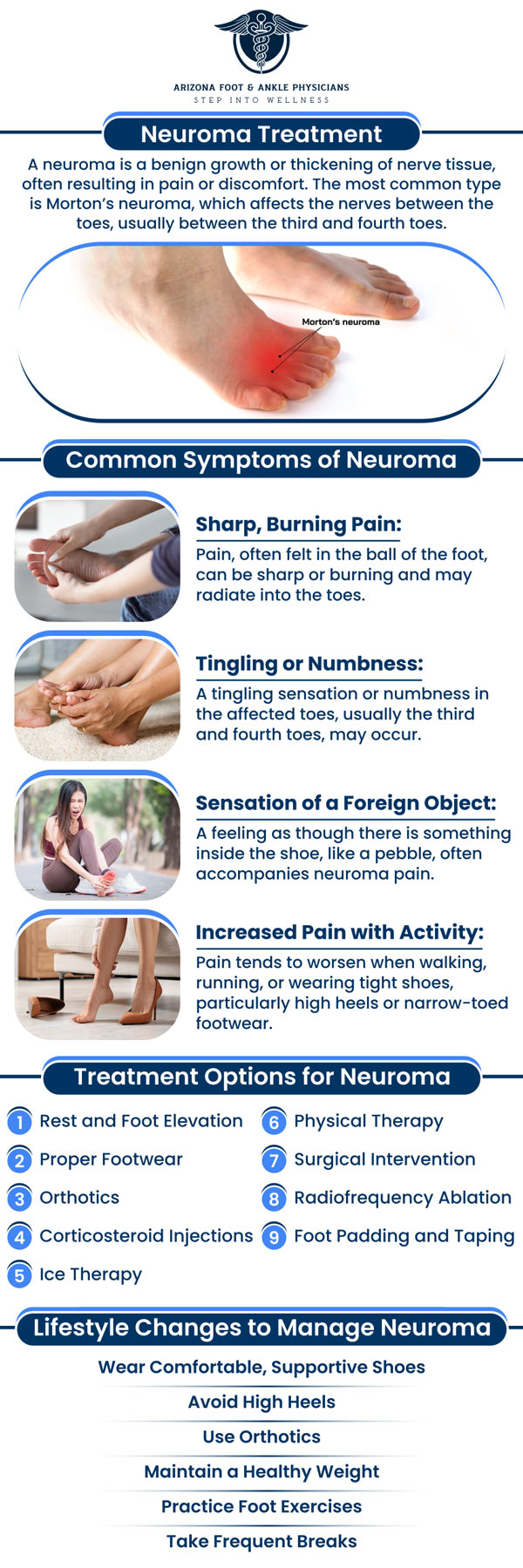 Common questions asked by patients: What is a neuroma? What causes a neuroma? What are the treatment options for a neuroma? Can neuromas be prevented? For more information, contact us or request an appointment online. We are conveniently located at 11390 E. Via Linda, Ste 102, Scottsdale, AZ 85259. We serve patients from Scottsdale AZ, Fountain Hills AZ, Paradise Valley AZ, Carefree AZ, Rio Verde AZ, and surrounding areas. Common questions asked by patients: What is a neuroma? What causes a neuroma? What are the treatment options for a neuroma? Can neuromas be prevented? For more information, contact us or request an appointment online. We are conveniently located at 11390 E. Via Linda, Ste 102, Scottsdale, AZ 85259. We serve patients from Scottsdale AZ, Fountain Hills AZ, Paradise Valley AZ, Carefree AZ, Rio Verde AZ, and surrounding areas.